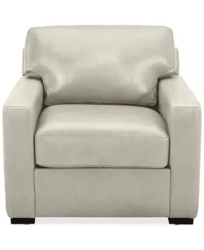 Macy's Radley 38" Leather Chair, Created For  In Coconut Milk
