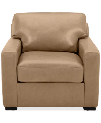 Macy's Radley 38" Leather Chair, Created For  In Light Natural