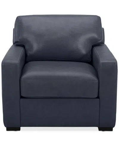 Macy's Radley 38" Leather Chair, Created For  In Navy