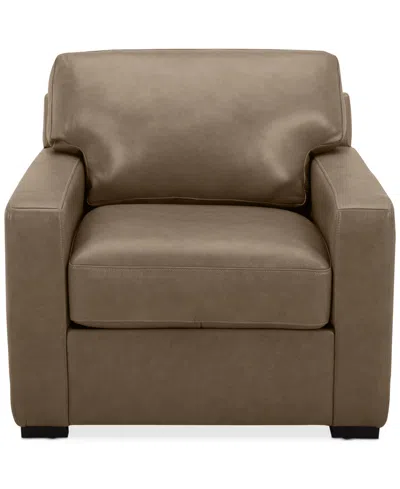Macy's Radley 38" Leather Chair, Created For  In Sand
