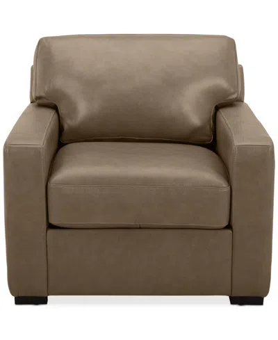 Macy's Radley 38" Leather Chair, Created For  In Brown