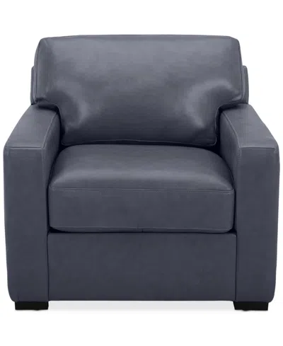 Macy's Radley 38" Leather Chair, Created For  In Slate Grey