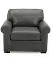 Macy's Radley 38" Leather Roll Arm Chair, Exclusively At  In Anthracite