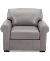 Macy's Radley 38" Leather Roll Arm Chair, Exclusively At  In Ash
