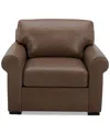 Macy's Radley 38" Leather Roll Arm Chair, Exclusively At  In Chesnut