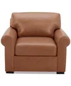 Macy's Radley 38" Leather Roll Arm Chair, Exclusively At  In Light Tan