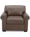 Macy's Radley 38" Leather Roll Arm Chair, Exclusively At  In Medium Brown