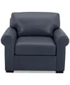 Macy's Radley 38" Leather Roll Arm Chair, Exclusively At  In Navy