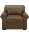 Macy's Radley 38" Leather Roll Arm Chair, Exclusively At  In Sand