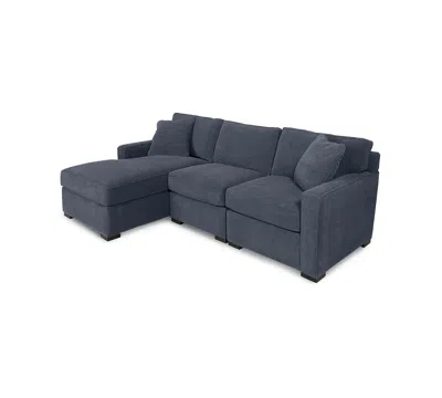 Macy's Radley 3-piece Fabric Chaise Sectional Sofa, Created For  In Blue