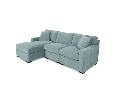 Macy's Radley 3-piece Fabric Chaise Sectional Sofa, Created For  In Blue