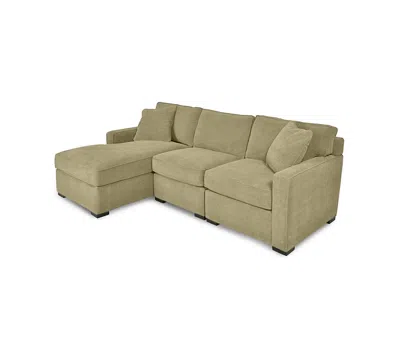 Macy's Radley 3-piece Fabric Chaise Sectional Sofa, Created For  In Brown