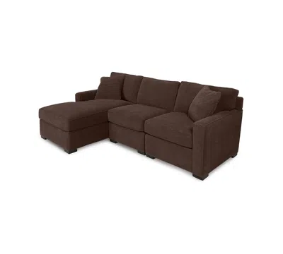 Macy's Radley 3-piece Fabric Chaise Sectional Sofa, Created For  In Brown