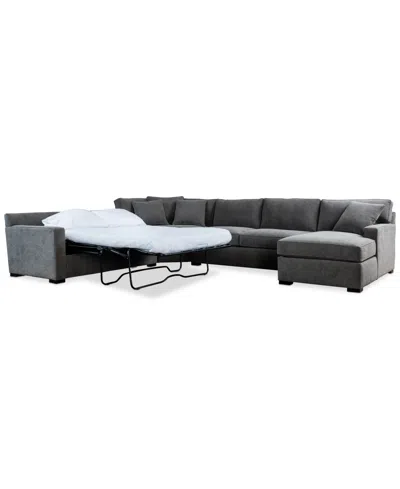 Macy's Radley 4-pc. Fabric Sleeper Sectional Sofa, Exclusively At  In Robinsegg Blue