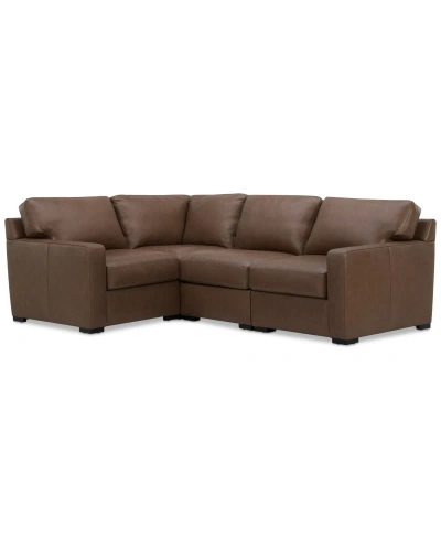 MACY'S RADLEY 101" 4-PC. LEATHER CORNER SECTIONAL, CREATED FOR MACY'S