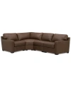 Macy's Radley 101" 4-pc. Leather Corner Sectional, Created For  In Chesnut