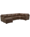 MACY'S RADLEY 148" 4-PC. LEATHER WEDGE MODULAR CHAISE SECTIONAL, CREATED FOR MACY'S