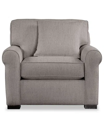 Macy's Radley 40" Rollarm Fabric Chair In Brown
