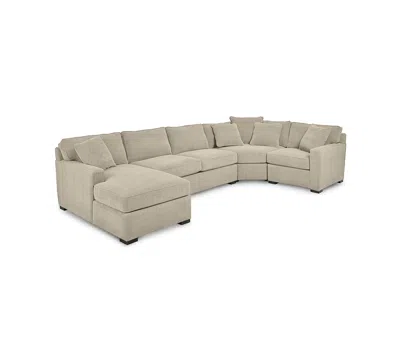 Macy's Radley 4-pc. Fabric Chaise Sectional Sofa With Wedge Piece, Created For  In Brown