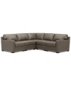 MACY'S RADLEY 101" 5-PC. LEATHER SQUARE CORNER L SHAPE MODULAR SECTIONAL, CREATED FOR MACY'S