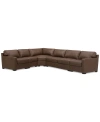 Macy's Radley 101" 5-pc. Leather Square Corner L Shape Modular Sectional, Created For  In Chesnut