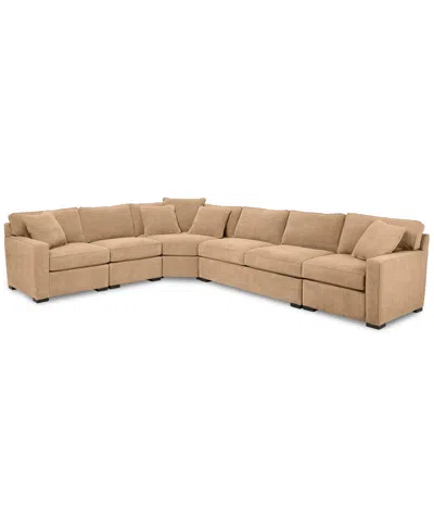 Macy's Radley 5-pc Fabric Sectional With Apartment Sofa, Created For  In Brown