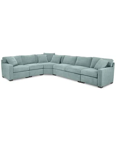 Macy's Radley 5-pc Fabric Sectional With Apartment Sofa, Created For  In Blue