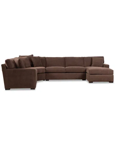 Macy's Radley 5-piece Fabric Chaise Sectional Sofa, Created For  In Brown
