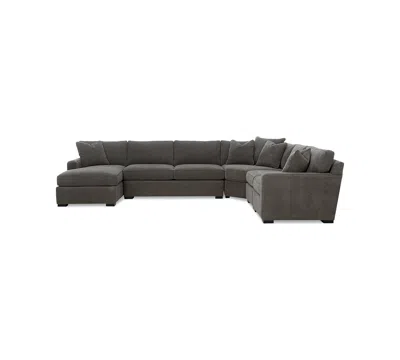 Macy's Radley 5-piece Fabric Chaise Sectional Sofa, Created For  In Gray