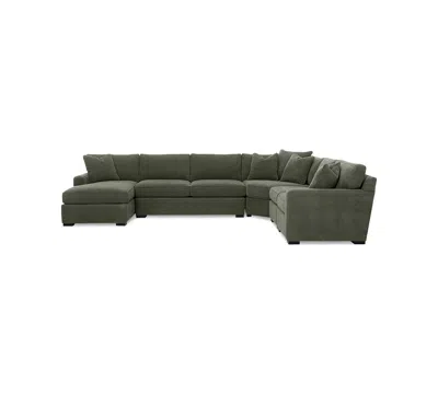 Macy's Radley 5-piece Fabric Chaise Sectional Sofa, Created For  In Green