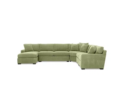 Macy's Radley 5-piece Fabric Chaise Sectional Sofa, Created For  In Green