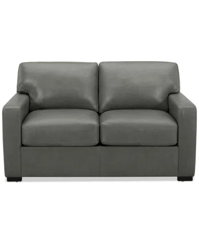 Macy's Radley 61" Leather Loveseat, Created For  In Anthracite