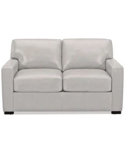 Macy's Radley 61" Leather Loveseat, Created For  In Ash