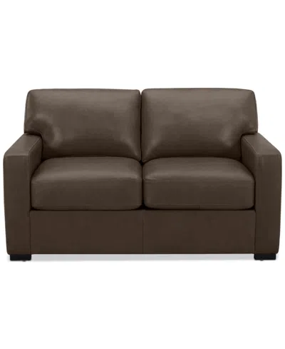 Macy's Radley 61" Leather Loveseat, Created For  In Chocolate