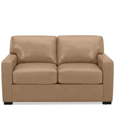 Macy's Radley 61" Leather Loveseat, Created For  In Light Natural