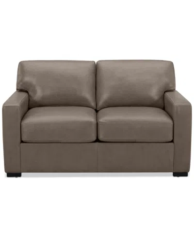 Macy's Radley 61" Leather Loveseat, Created For  In Medium Brown