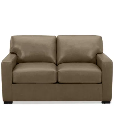 Macy's Radley 61" Leather Loveseat, Created For  In Sand