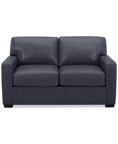 Macy's Radley 61" Leather Loveseat, Created For  In Slate Grey