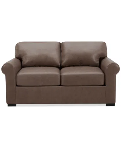 MACY'S RADLEY ROLL ARM 61" LEATHER LOVESEAT, EXCLUSIVELY AT MACY'S