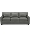 Macy's Radley 74" Leather Apartment Sofa, Created For  In Anthracite