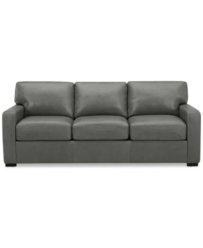 Macy's Radley 74" Leather Apartment Sofa, Created For  In Anthracite