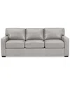 Macy's Radley 74" Leather Apartment Sofa, Created For  In Ash