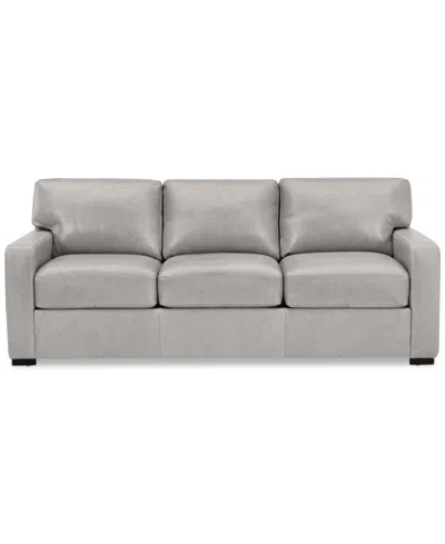 Macy's Radley 74" Leather Apartment Sofa, Created For  In Ash
