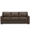 Macy's Radley 74" Leather Apartment Sofa, Created For  In Chocolate