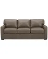 Macy's Radley 74" Leather Apartment Sofa, Created For  In Medium Brown