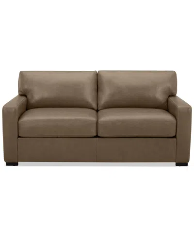 Macy's Radley 74" Leather Apartment Sofa, Created For  In Sand
