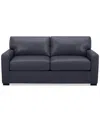 Macy's Radley 74" Leather Apartment Sofa, Created For  In Slate Grey