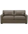 Macy's Radley 74" Leather Apartment Sofa, Created For  In Taupe