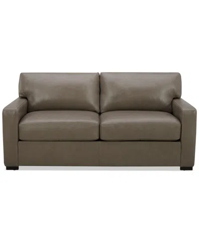 Macy's Radley 74" Leather Apartment Sofa, Created For  In Taupe