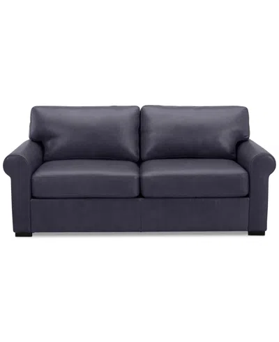 MACY'S RADLEY ROLL ARM 74" LEATHER APARTMENT SOFA, EXCLUSIVELY AT MACY'S